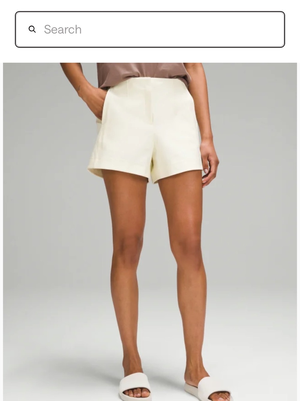 lululemon athletica Cream High-Rise Tailored Shorts